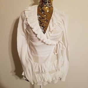 Anthropologie Guinevere White Recital Cardigan